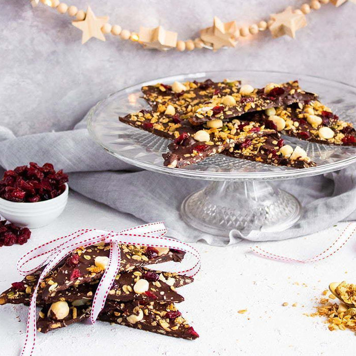 Festive Cranberry Macadamia Chocolate Bark - Brookfarm