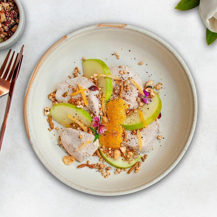 Summer chicken and apple salad with Gluten Free Cranberry Macadamia muesli - Brookfarm