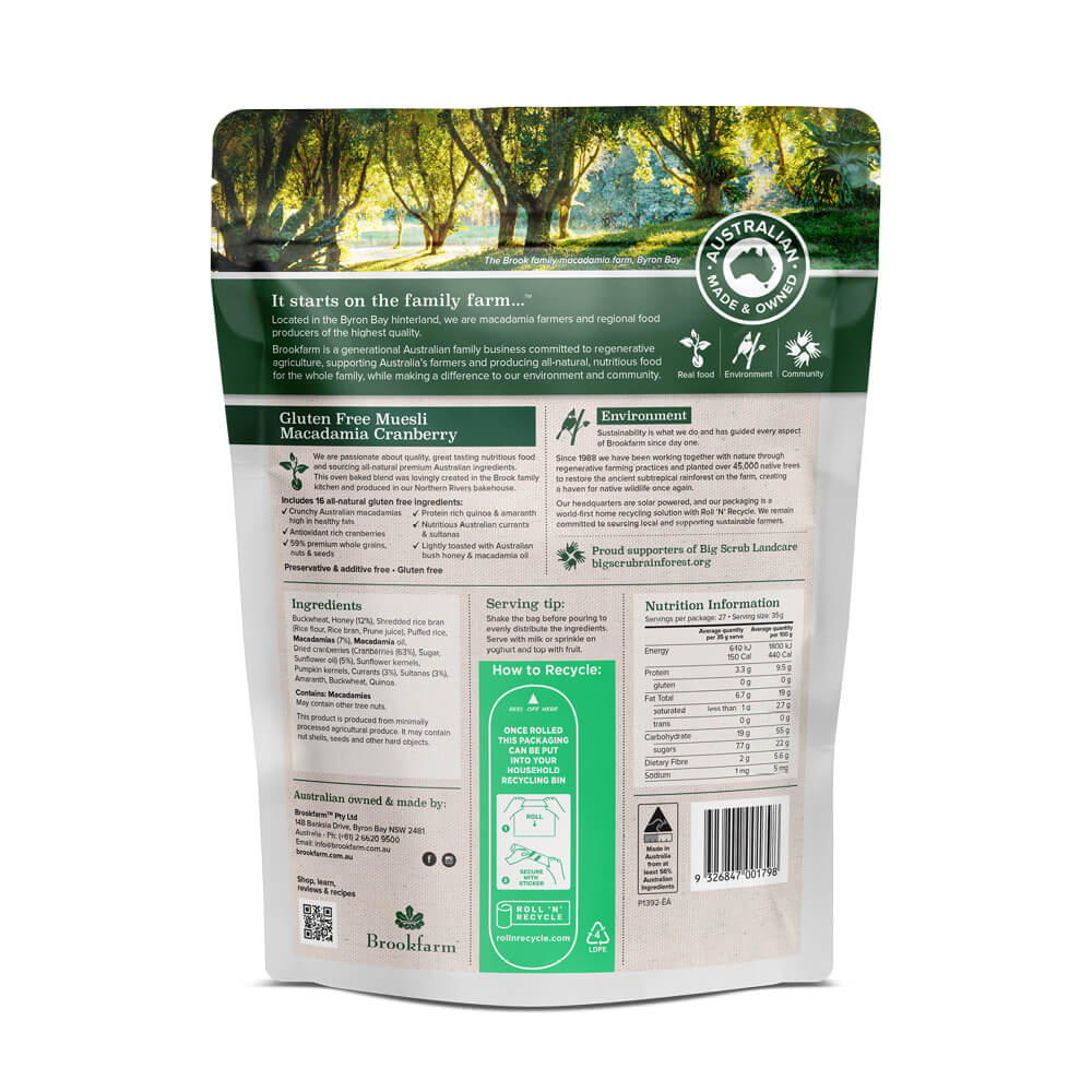 Gluten Free Muesli Macadamia Cranberry