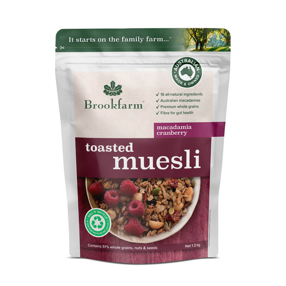 Toasted Muesli Macadamia Cranberry 1.3kg Pack - Brookfarm