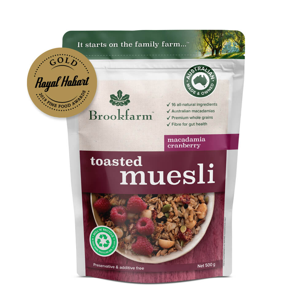 Toasted Muesli Macadamia Cranberry 500g Pack - Brookfarm