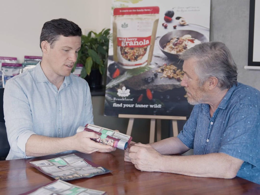 Will Brook and Martin Brook CEO of Brookfarm discussing Roll N Recycle